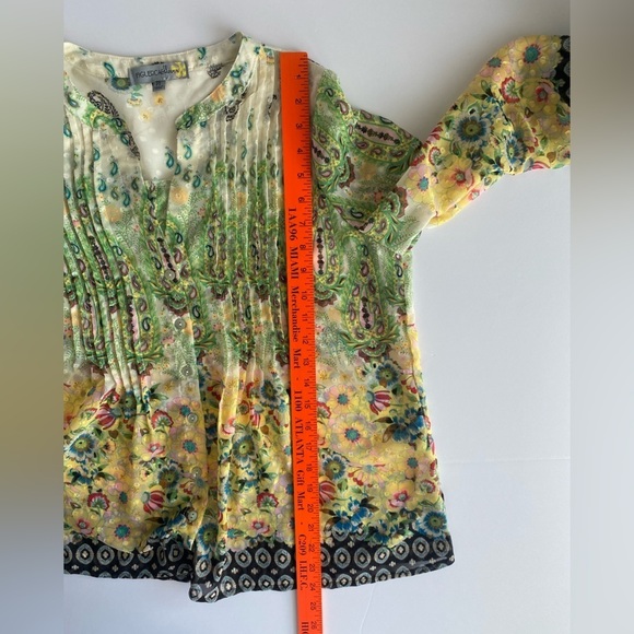 Figueroa & Flower Anthropology Blouse Top Womens PL Artsy Sheer Whimsical Boho - Picture 13 of 14